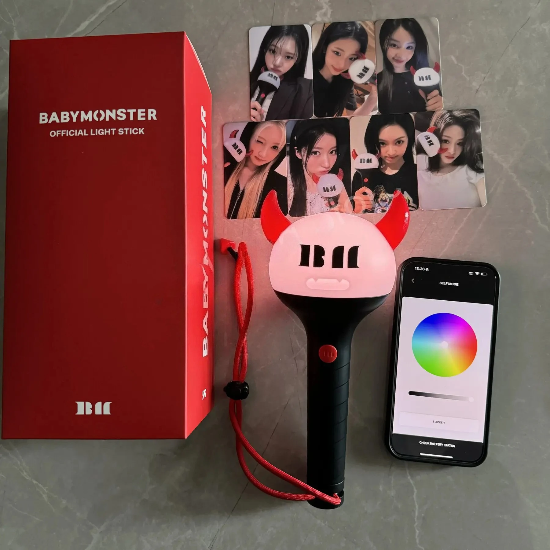 Kpop BABYMONSTERS Official Lightstick with Bluetooth BAEMON Concert Hand Lamp Light Stick for Fans RORA ASA RUKA Fluorescent