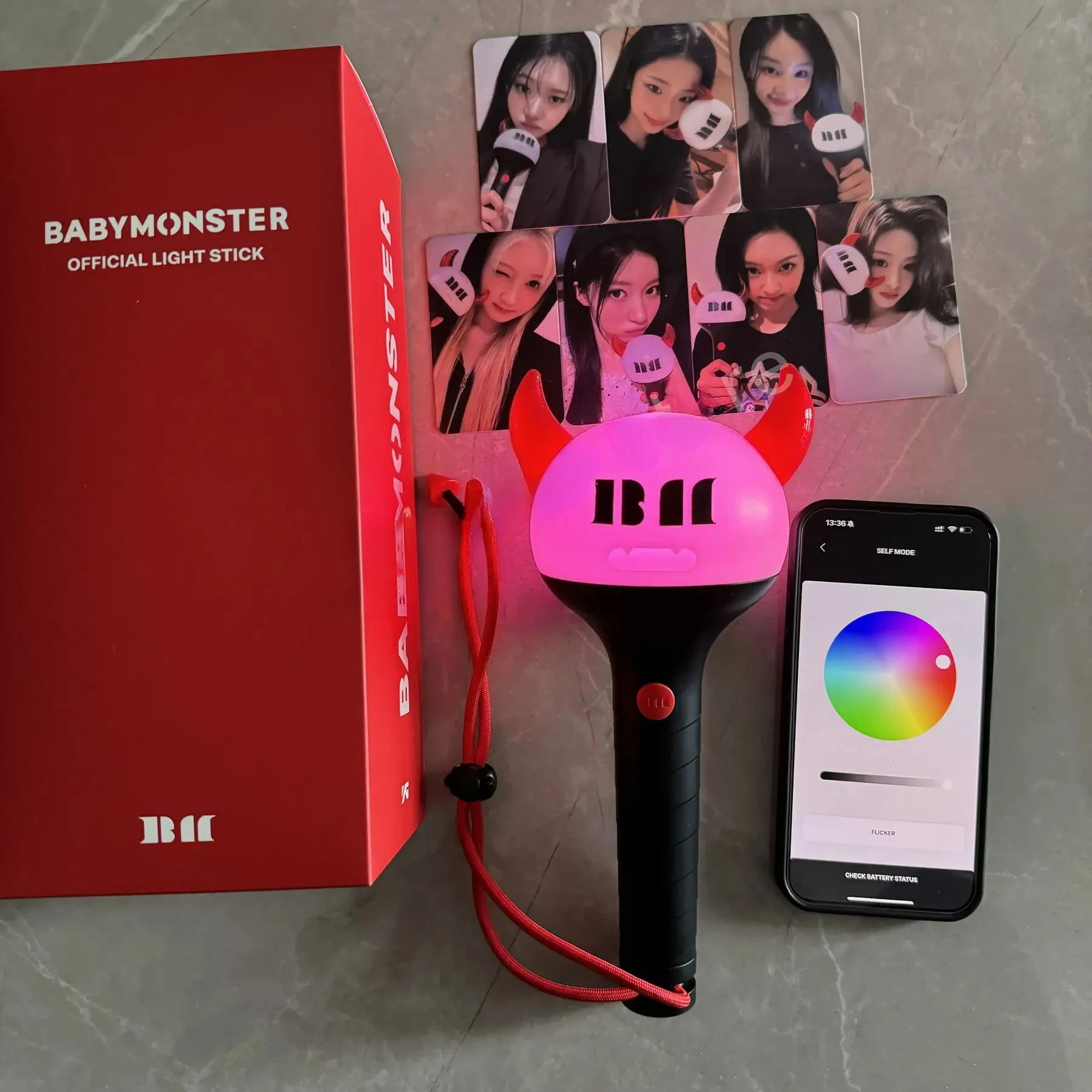 Kpop BABYMONSTERS Official Lightstick with Bluetooth BAEMON Concert Hand Lamp Light Stick for Fans RORA ASA RUKA Fluorescent