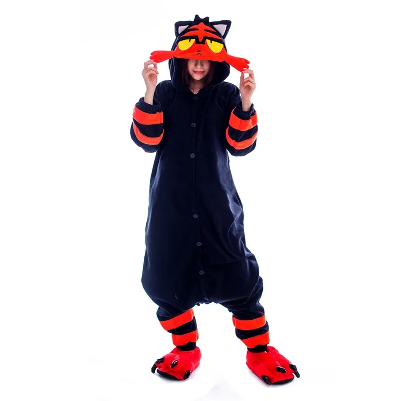 Pajamas Onesie Litten Kigurumi Cat Anime Pijama Jumpsuit Halloween Christmas Cosplay Costume Party Outfit