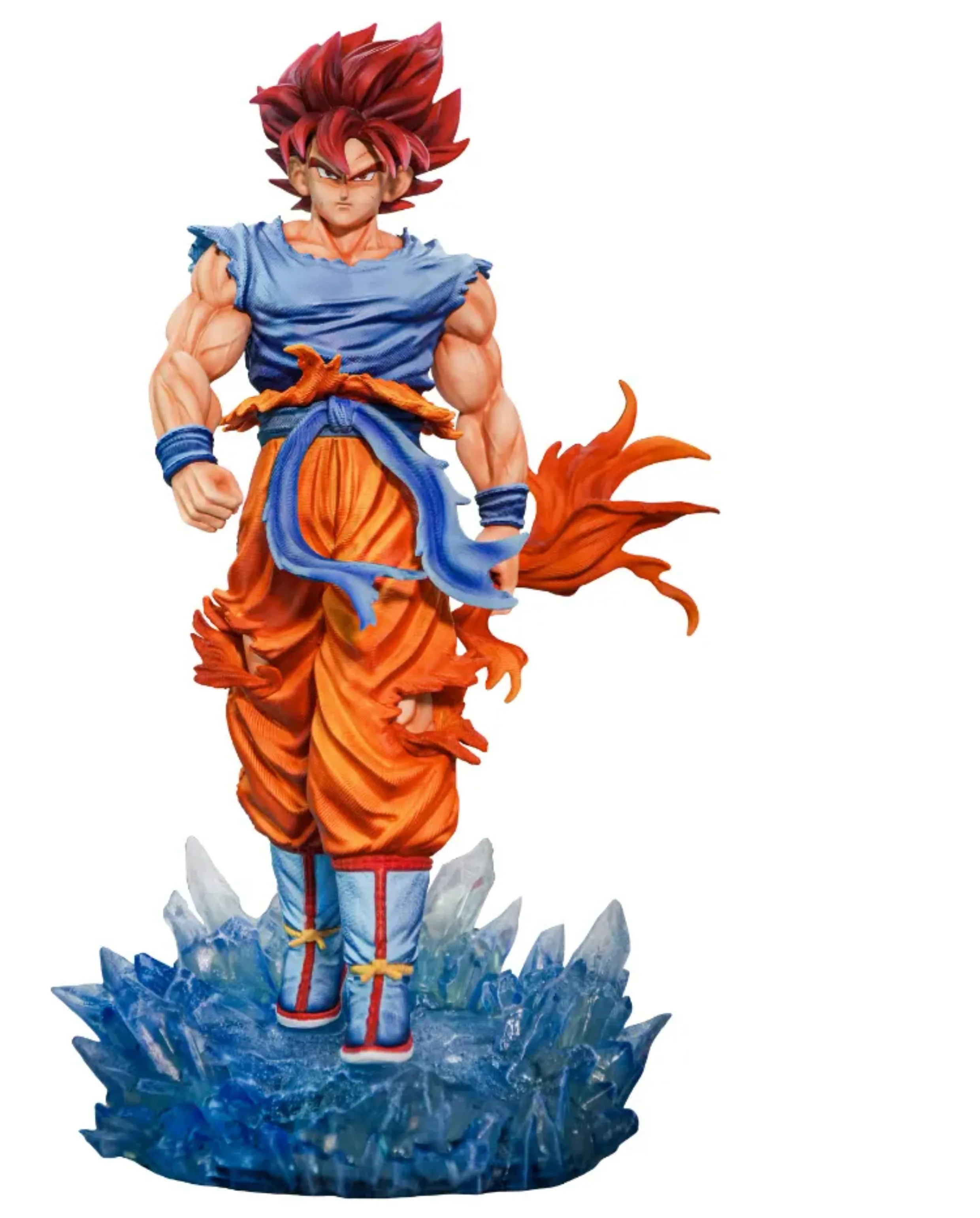 Jt Goku Statue Dragon Ball Z Super Saiyan Goku Figure Replace Head Led Base  Model Toy Gifts Luminous Statue Anime Toy Ornament