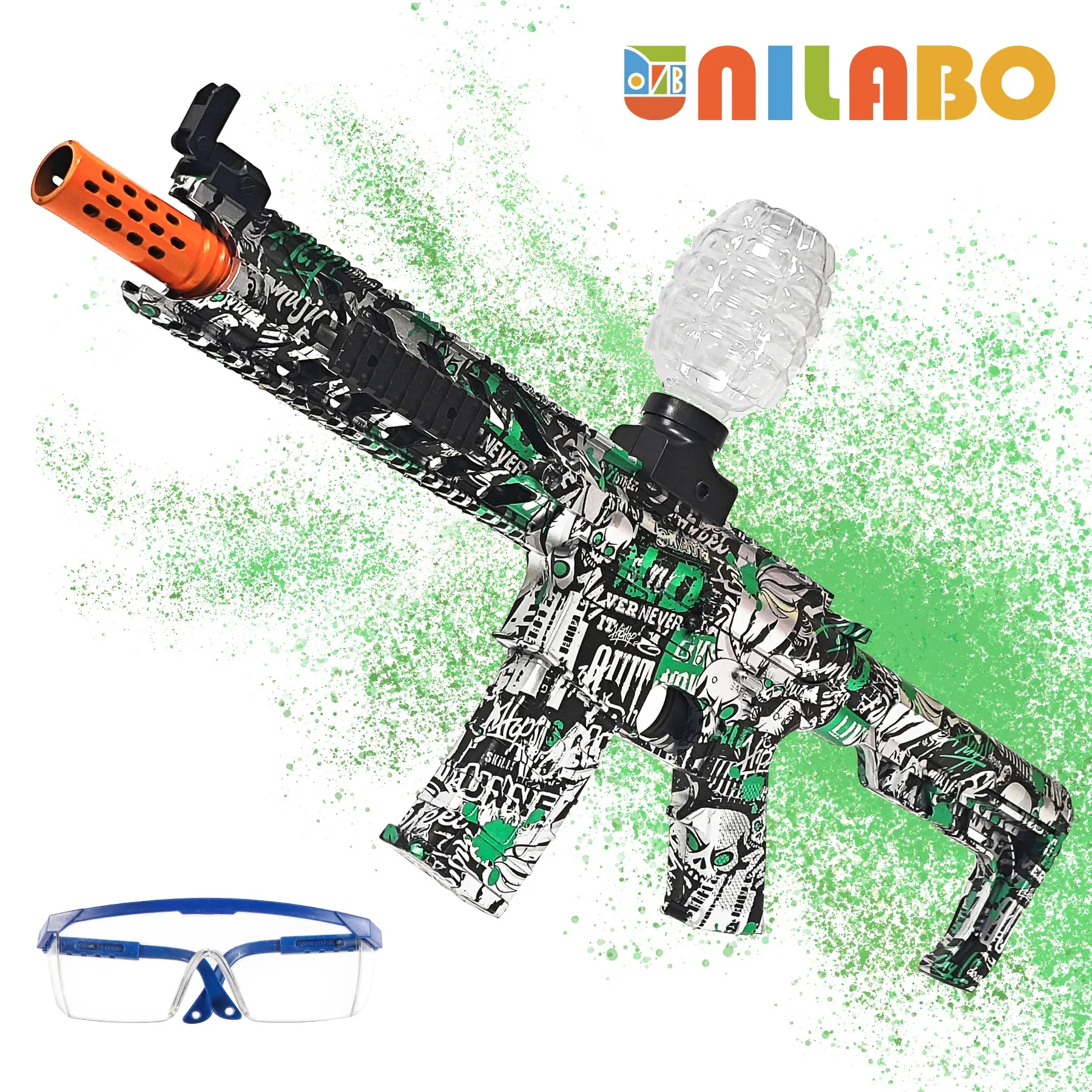 M416 Electric Gel Ball Blaster Toy Gun, Summer Outdoor Fun, High-Speed Rechargeable, Metallic, Family Pool/BBQ Games(No Bullets)