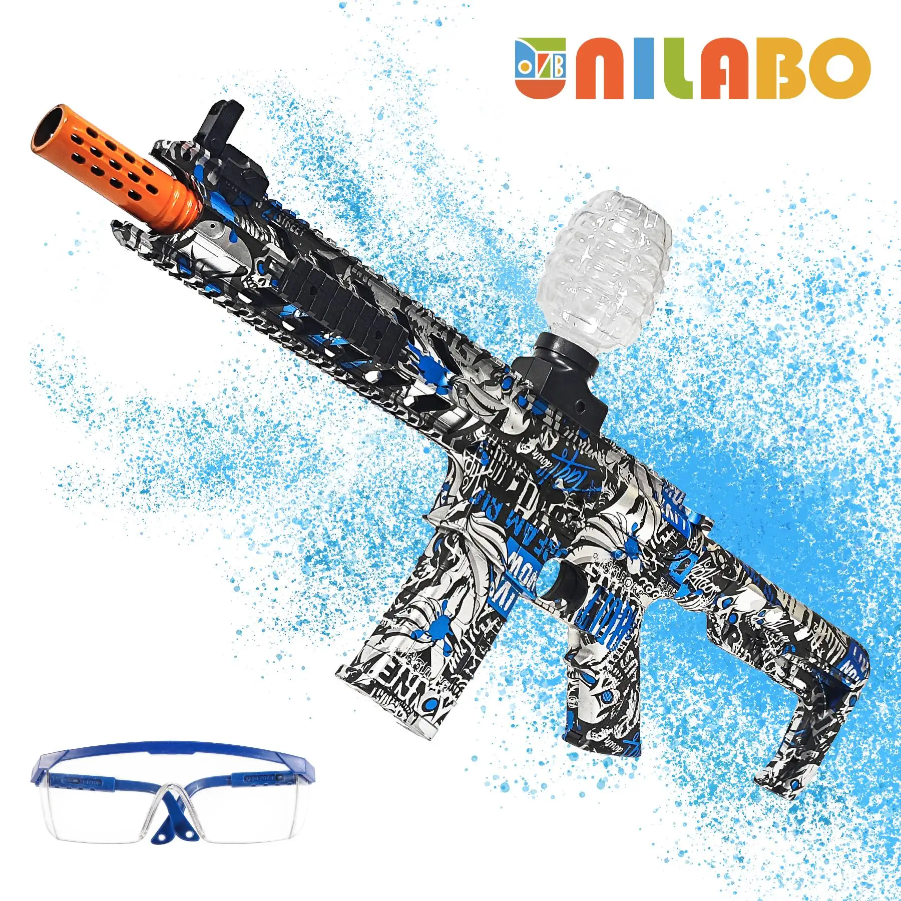 M416 Electric Gel Ball Blaster Toy Gun, Summer Outdoor Fun, High-Speed Rechargeable, Metallic, Family Pool/BBQ Games(No Bullets)