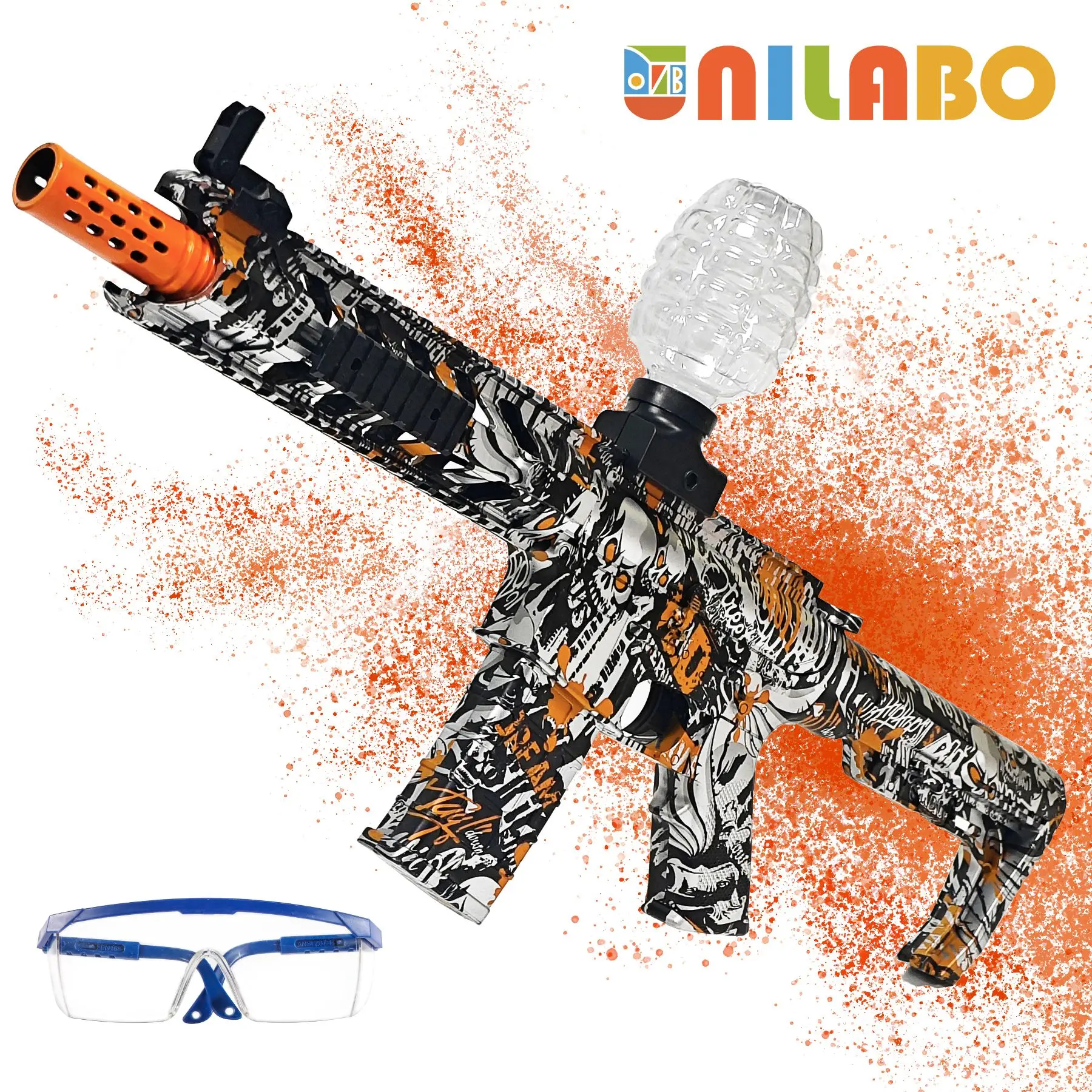 M416 Electric Gel Ball Blaster Toy Gun, Summer Outdoor Fun, High-Speed Rechargeable, Metallic, Family Pool/BBQ Games(No Bullets)