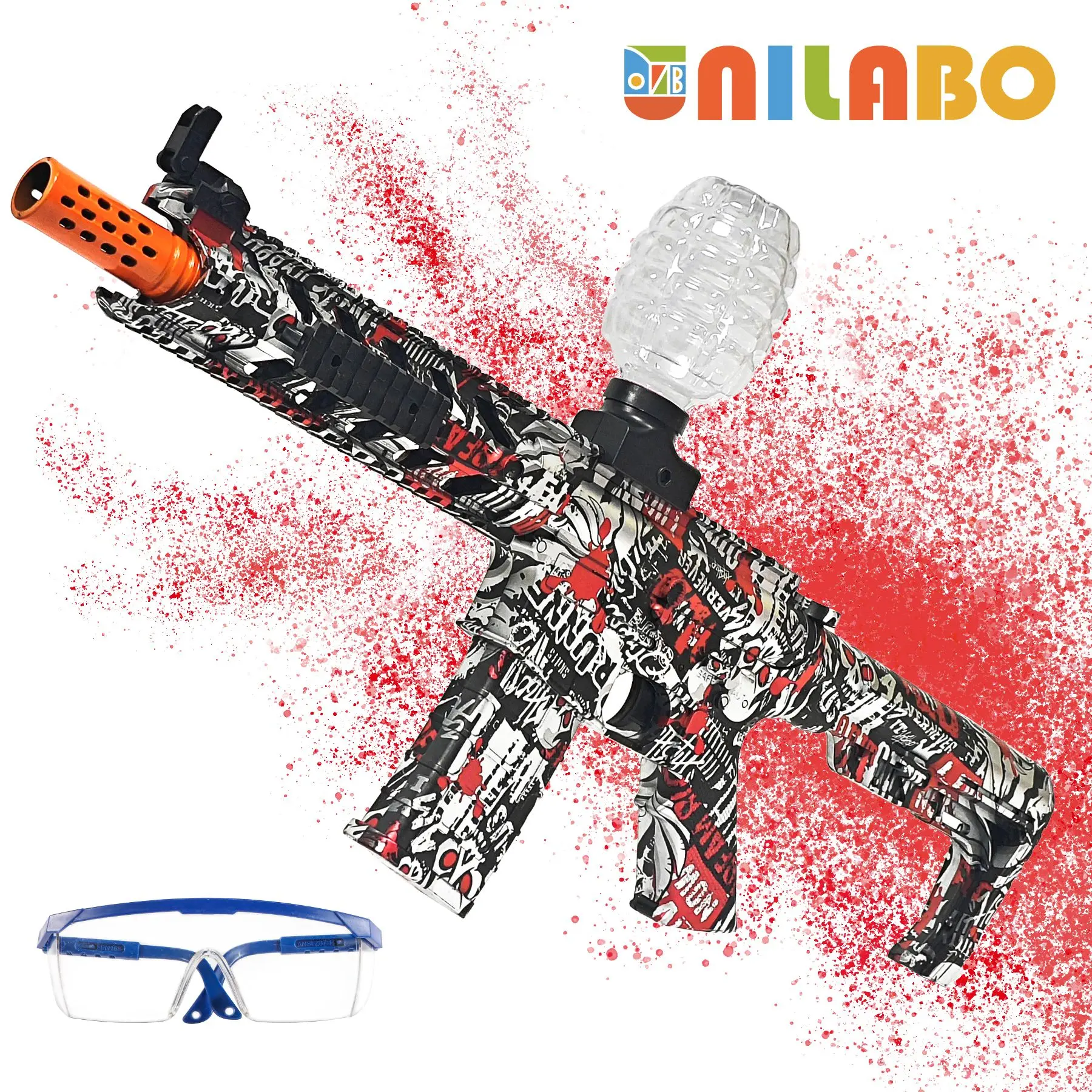 M416 Electric Gel Ball Blaster Toy Gun, Summer Outdoor Fun, High-Speed Rechargeable, Metallic, Family Pool/BBQ Games(No Bullets)