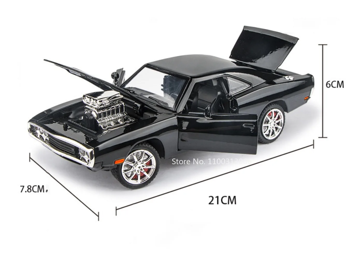 1:24 Scale Charger 1970 Alloy Car Model Toys Diecasts Metal High Simulation Vehicle with Sound and Light Car Toys Gifts for Boys