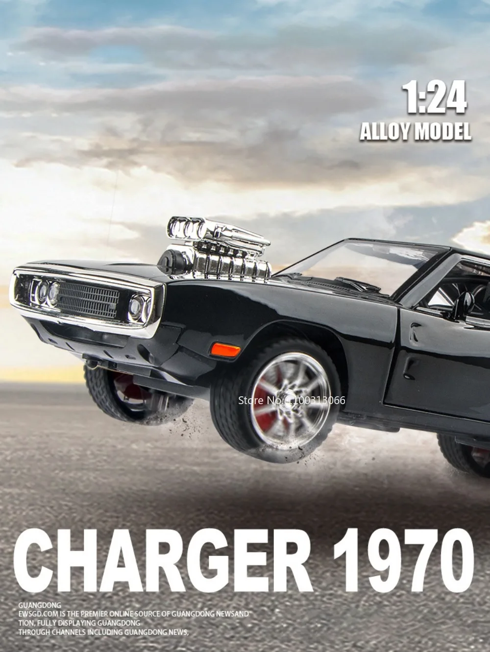 1:24 Scale Charger 1970 Alloy Car Model Toys Diecasts Metal High Simulation Vehicle with Sound and Light Car Toys Gifts for Boys