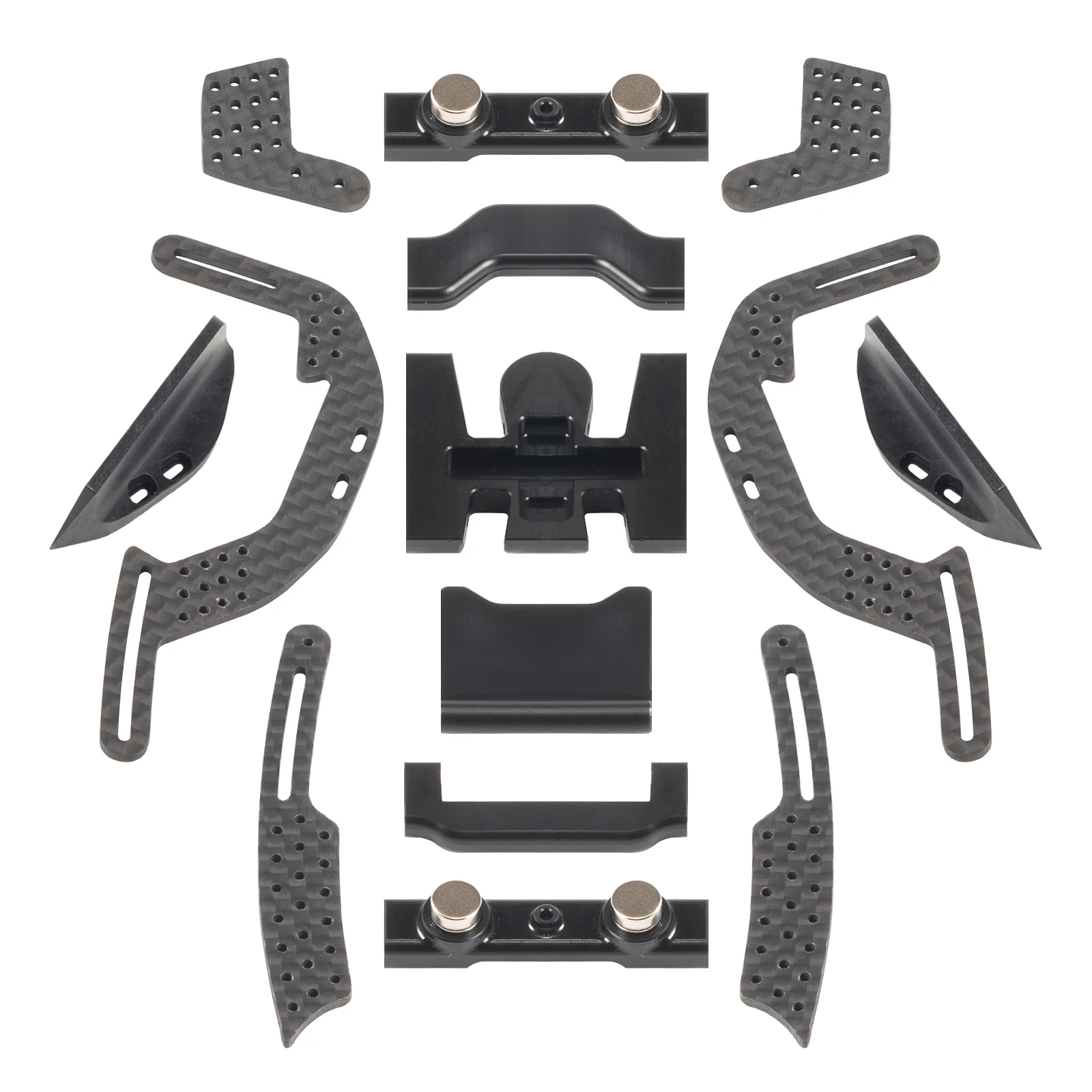 Carbon Fiber Modular 1/24 LCG Chassis Kit for SCX24 Custom Builds Performance Comp Rigs with High Clearance Adjustable Wheelbase