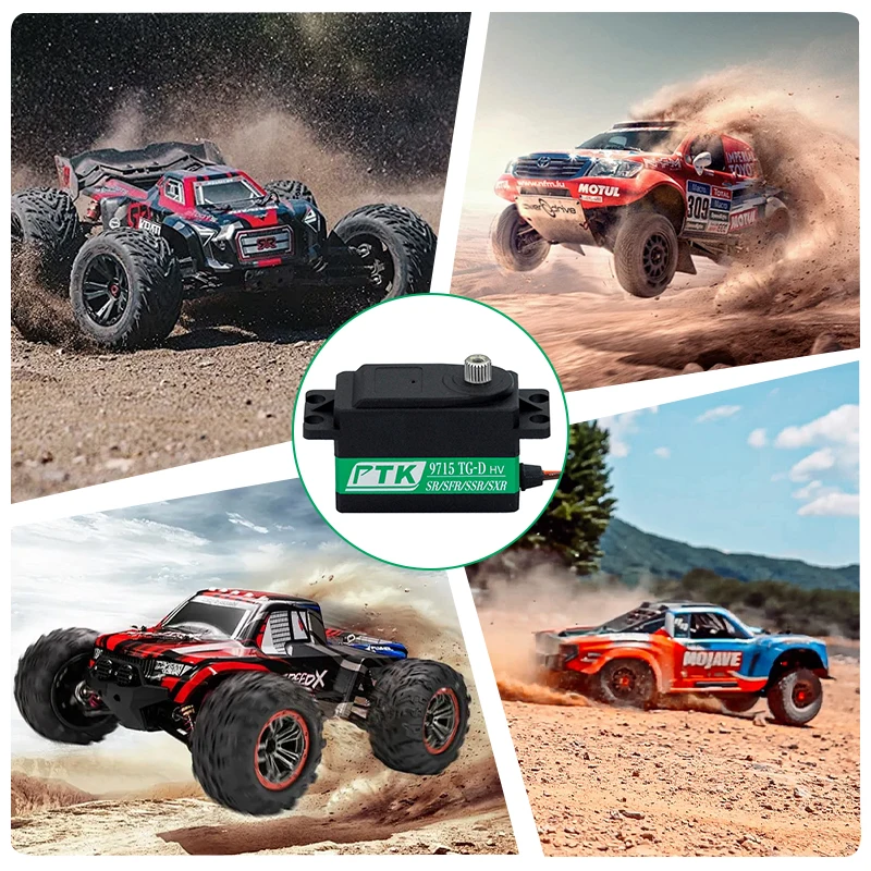 PTK 9715 TG-D Hollow Cup Waterproof Servo Metal Short Body Servo Rock Climbing Bike Drifting Bike RC Helicopter Protocol SR SSR