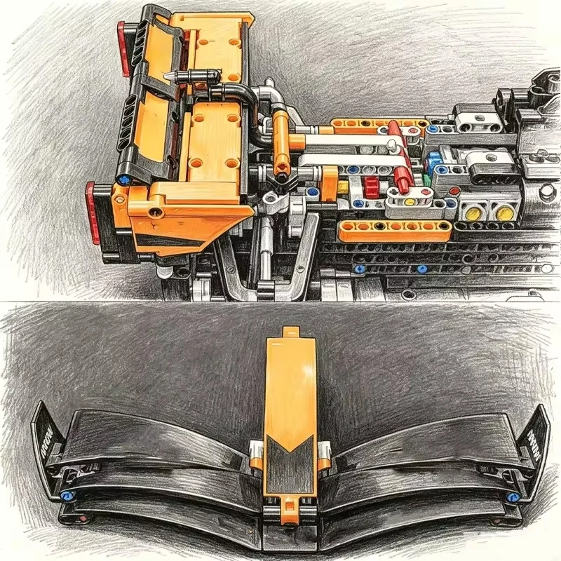 1675PCS Technical Performance Orange MCL39 Racing Car Building Blocks MOC Race Car Model Assembly Toy Birthday Gift for Boys