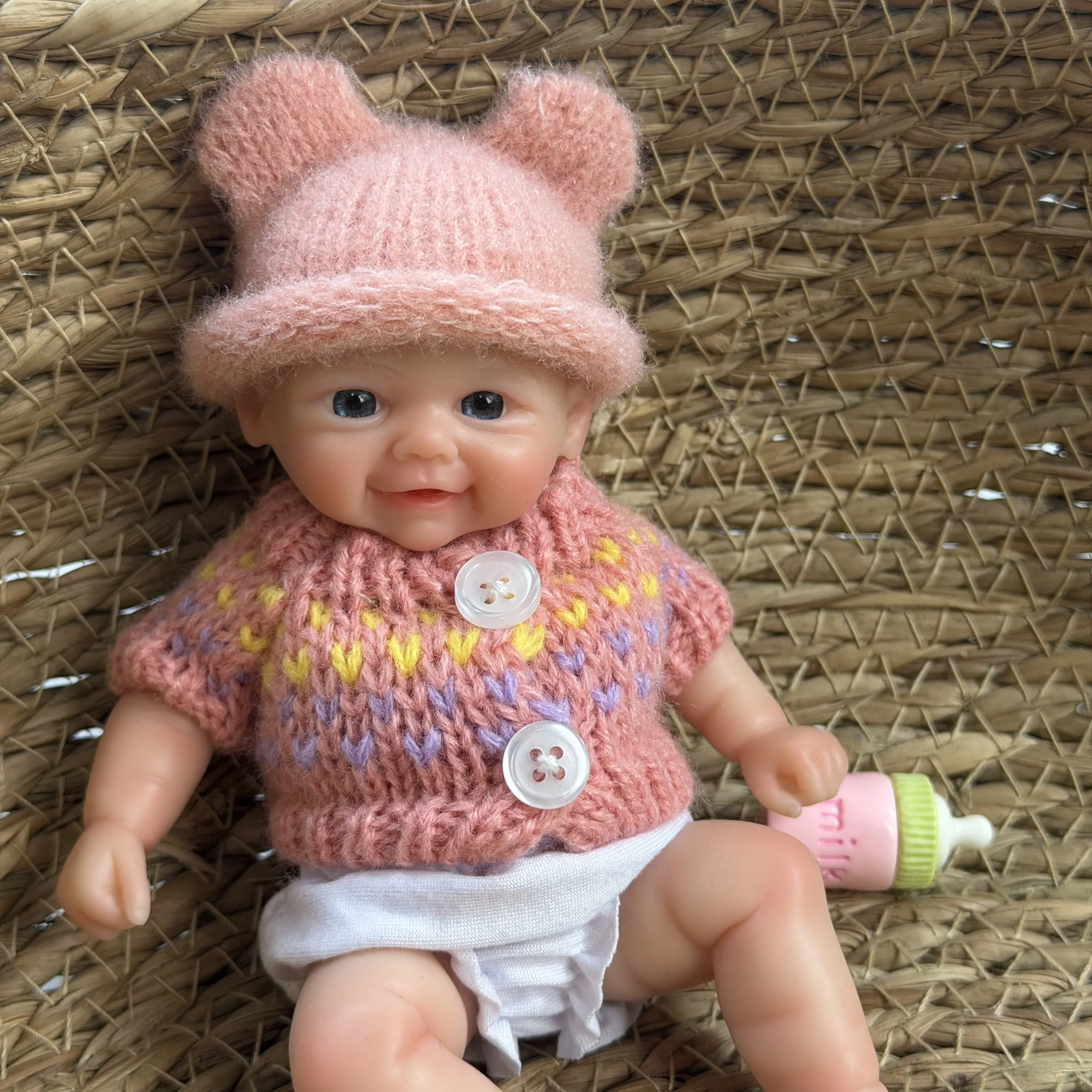 6 Inch Chubby Vivienne All Silicone Reborn Doll Lifelike Soft Solid Silicone Washable Doll Stress-relieving Toys