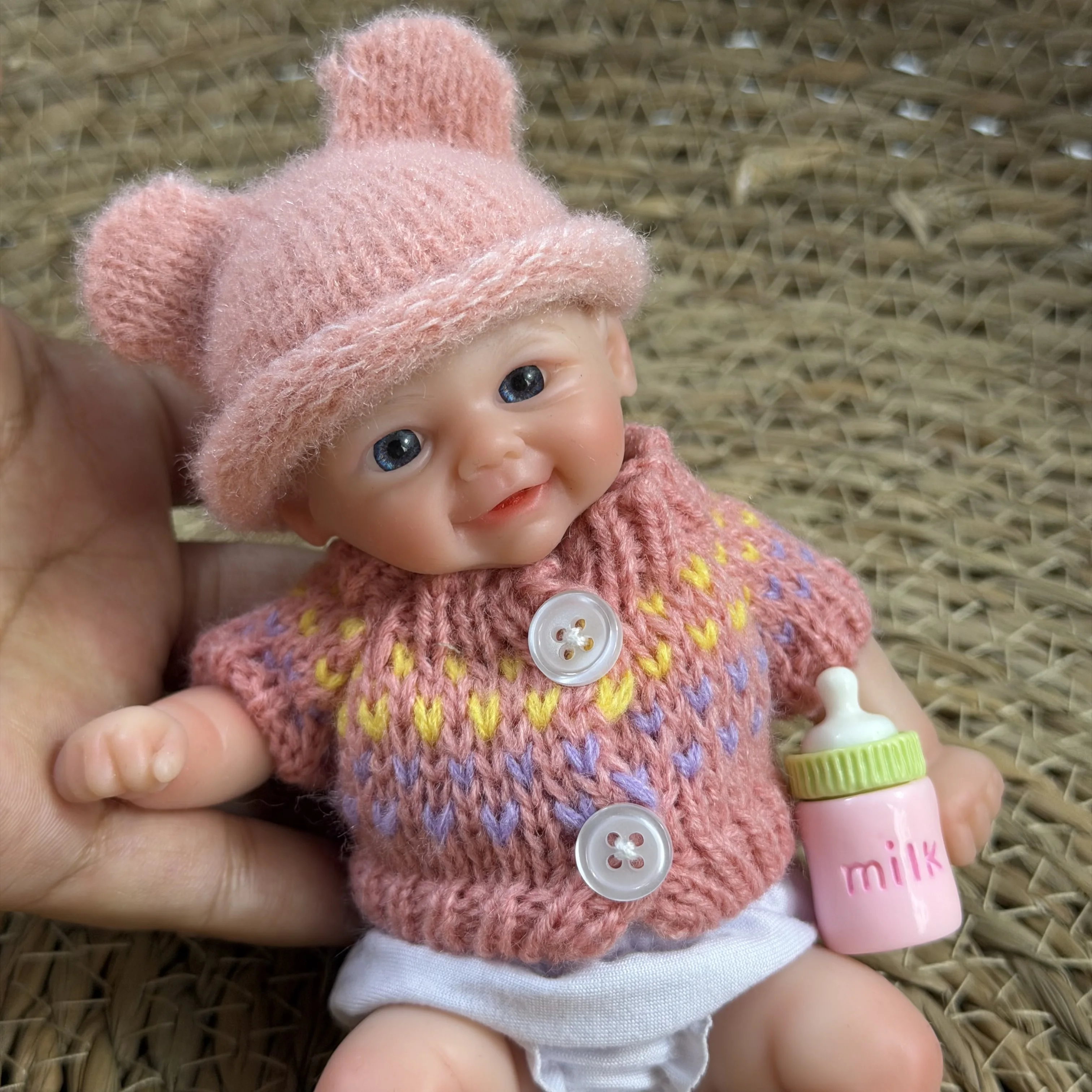6 Inch Chubby Vivienne All Silicone Reborn Doll Lifelike Soft Solid Silicone Washable Doll Stress-relieving Toys