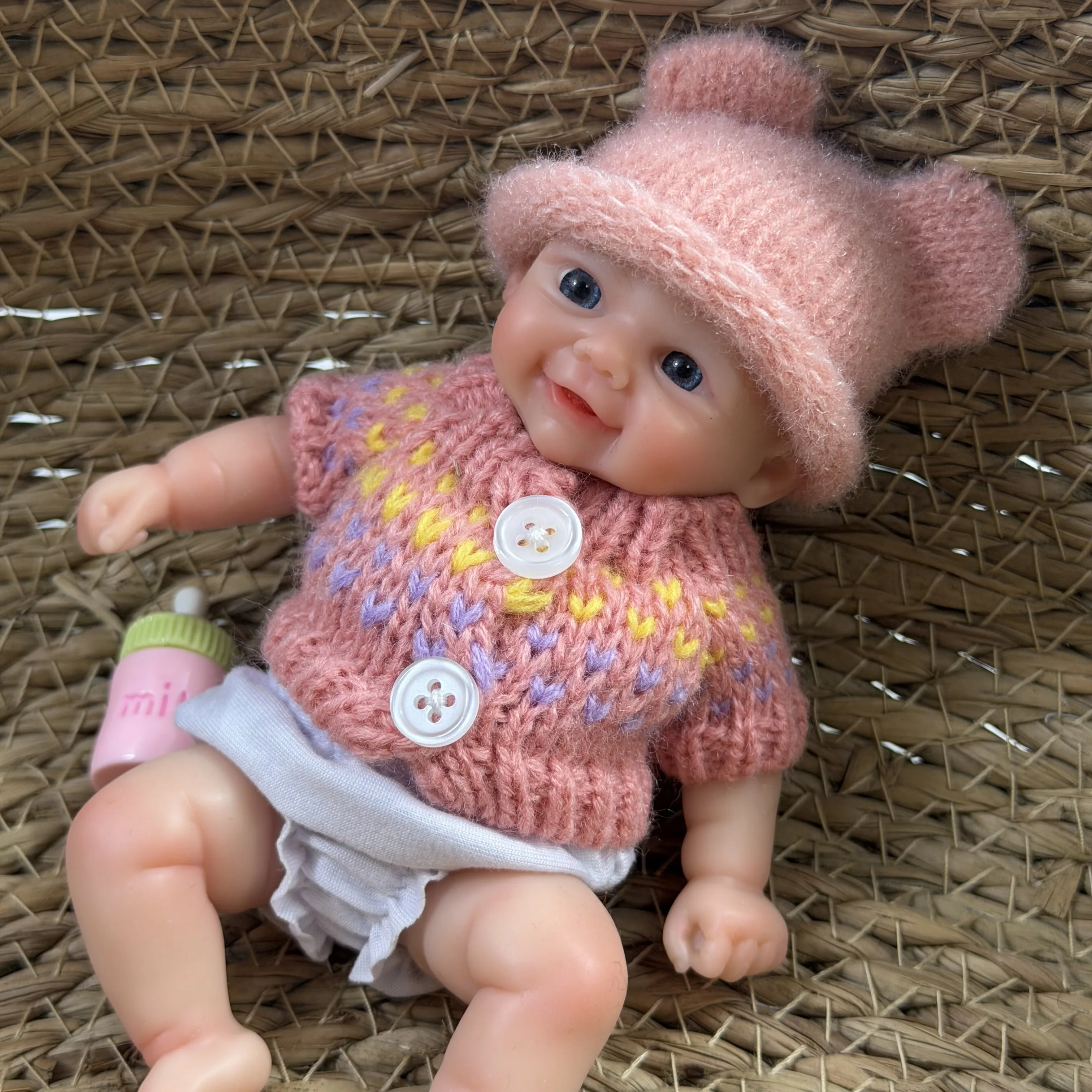 6 Inch Chubby Vivienne All Silicone Reborn Doll Lifelike Soft Solid Silicone Washable Doll Stress-relieving Toys