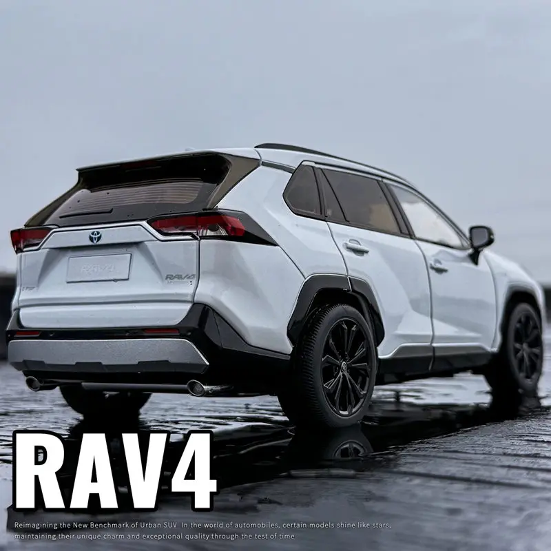 1:18 TOYOTA RAV4 SUV Alloy Car Model Diecasts Metal Off-road Vehicles Car Model High Simulation Collection Kids Gifts Decoration