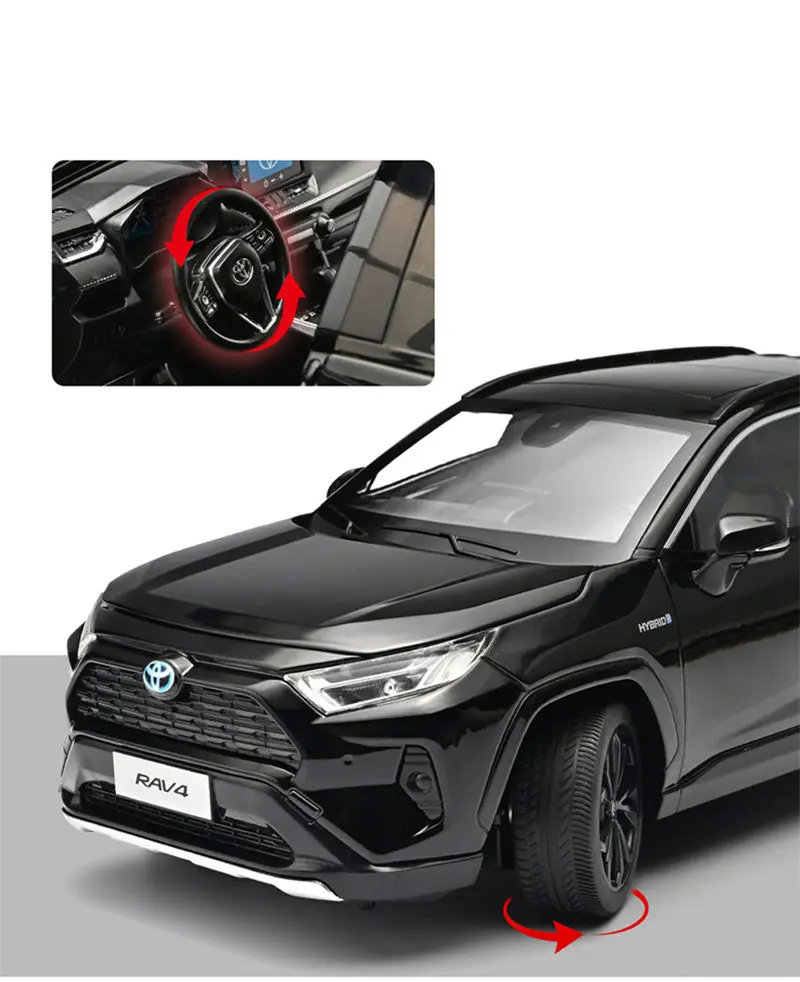 1:18 TOYOTA RAV4 SUV Alloy Car Model Diecasts Metal Off-road Vehicles Car Model High Simulation Collection Kids Gifts Decoration