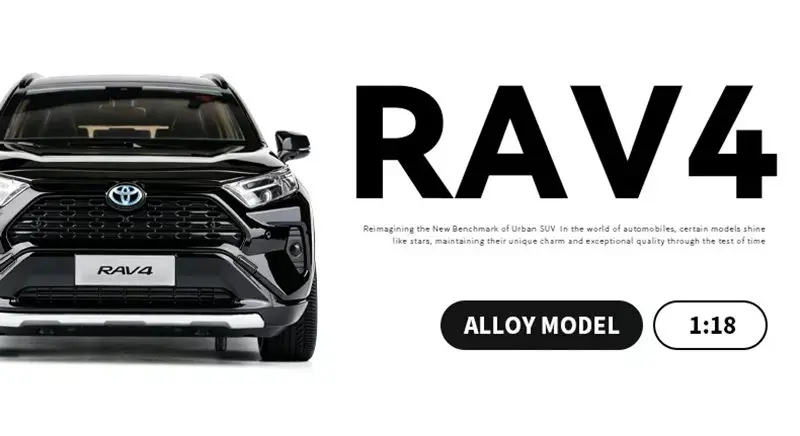 1:18 TOYOTA RAV4 SUV Alloy Car Model Diecasts Metal Off-road Vehicles Car Model High Simulation Collection Kids Gifts Decoration