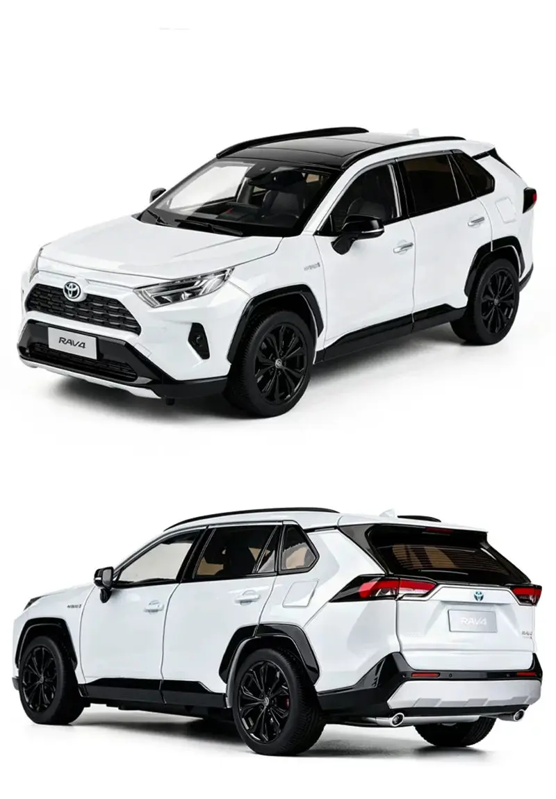 1:18 TOYOTA RAV4 SUV Alloy Car Model Diecasts Metal Off-road Vehicles Car Model High Simulation Collection Kids Gifts Decoration