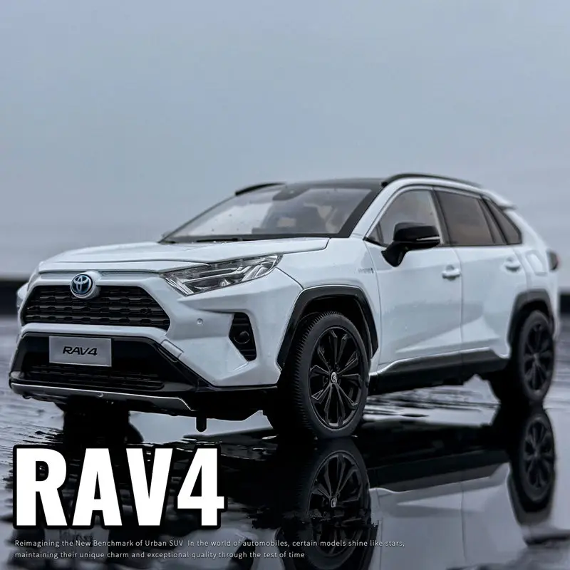 1:18 TOYOTA RAV4 SUV Alloy Car Model Diecasts Metal Off-road Vehicles Car Model High Simulation Collection Kids Gifts Decoration