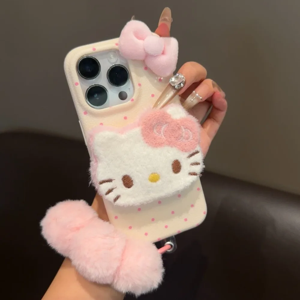 DIY new kawaii cat 3D plush shape mobile phone case suitable for iPhone 17 Pro Max 16 Pro 15 14 13 Plus Air anime cartoon cat