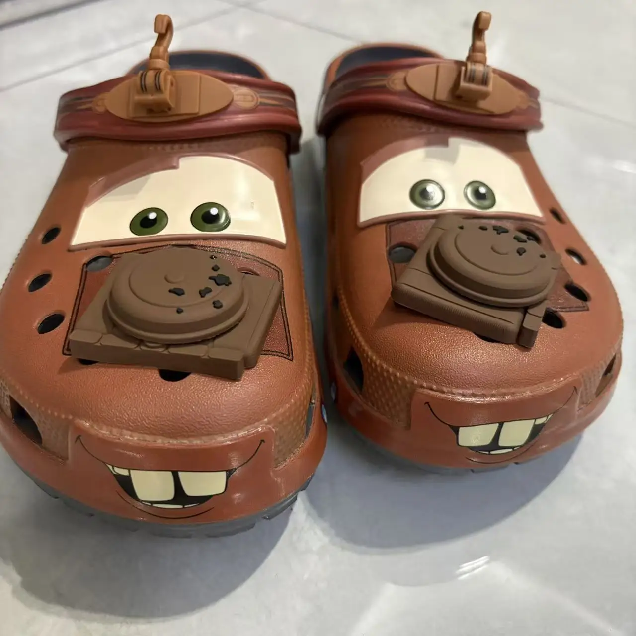 New Summer Cartoon Cars Theme Mater Clogs Non‑Slip Lightweight Eva Beach Slippers Breathable Outdoor Sandals Gift For Adults