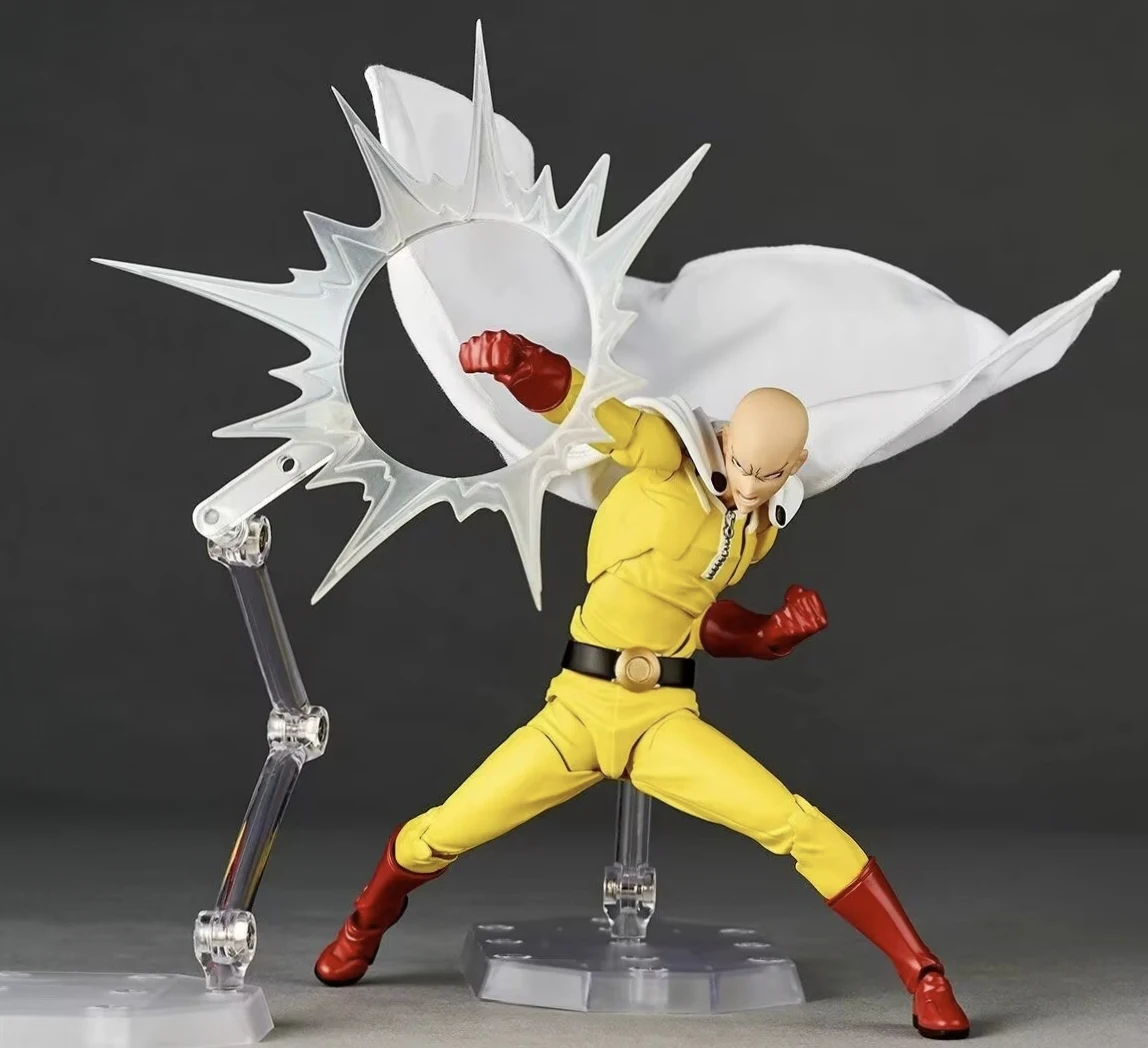 Hot One Punch Man Saitama Amazing Yamaguchi Revoltech Saitama In Stock Anime Action Collection Figures Model Toys Gifts