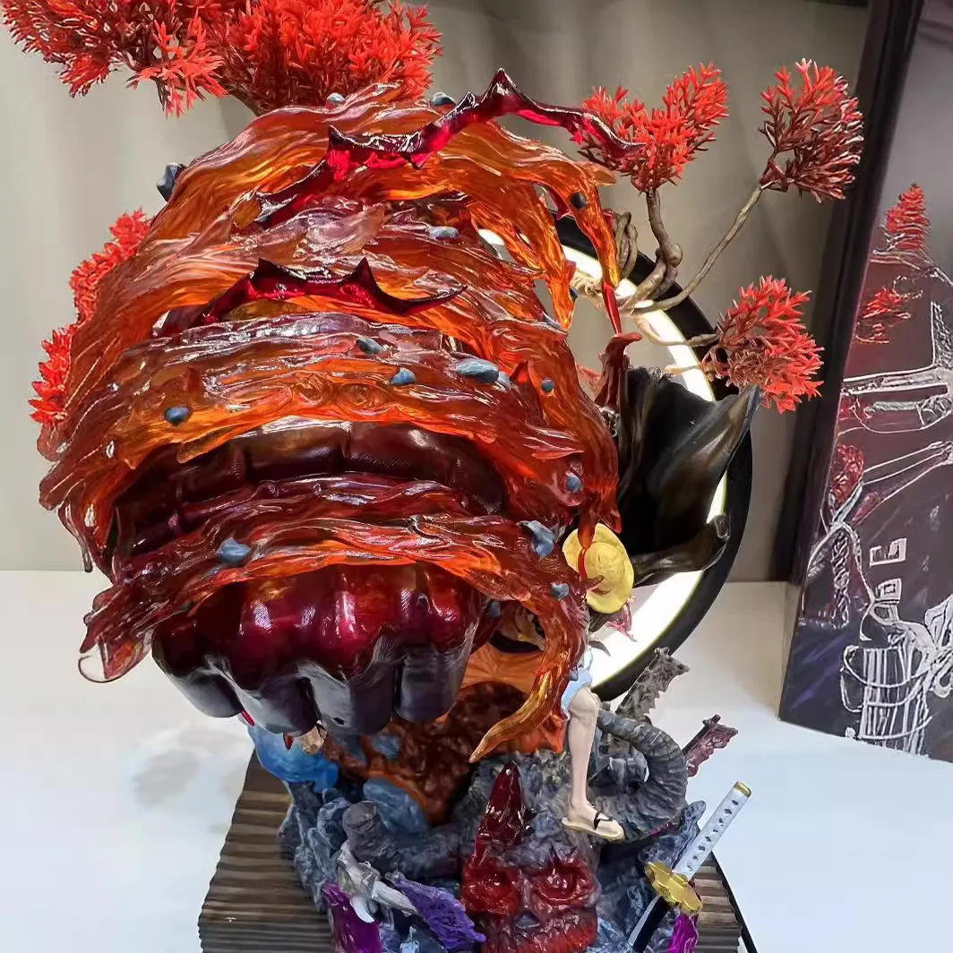 One Piece Gk Anime Figure Luffy With Led Toys Gear 3 Figurine Red Roc Pvc Statue Collectible Model Decoration Birthday Gift ﻿