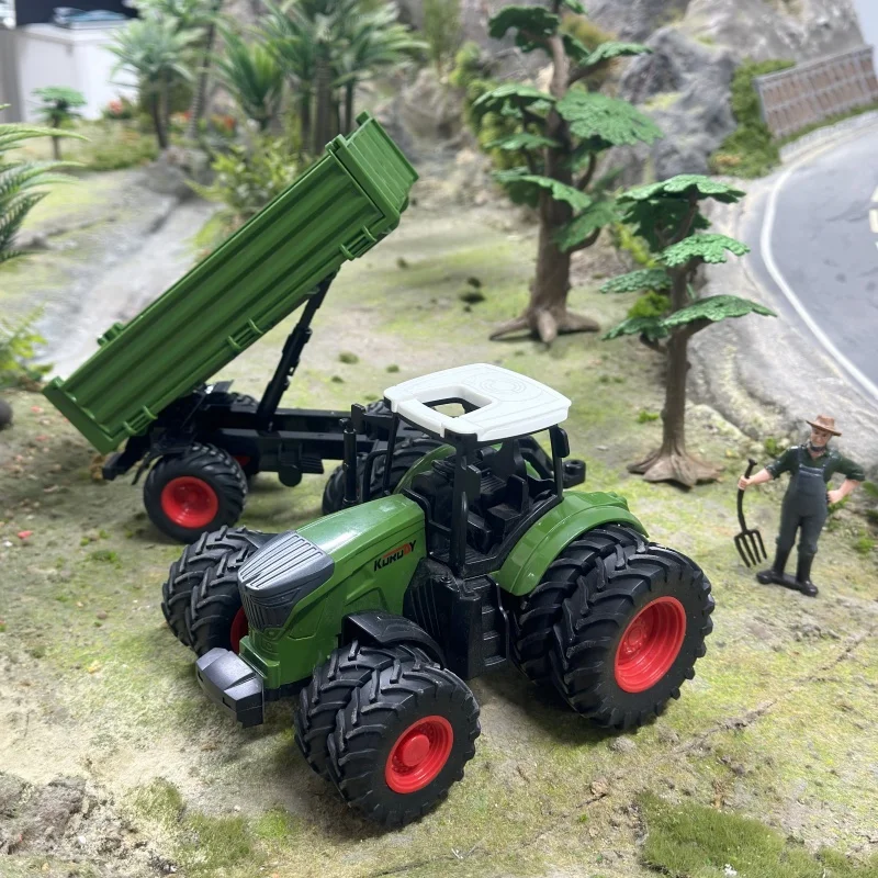 16.5 Inches/42cm Large Farm Tractor Toys With Trailer, Realistic Farm Tractor Set For Christmas Birthday Gift