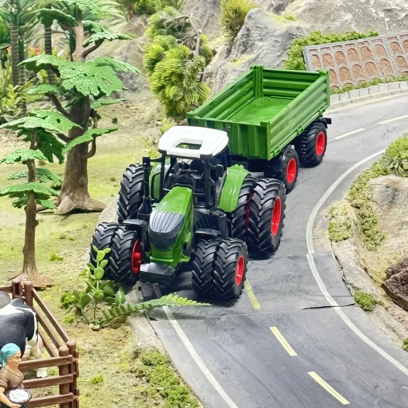 16.5 Inches/42cm Large Farm Tractor Toys With Trailer, Realistic Farm Tractor Set For Christmas Birthday Gift