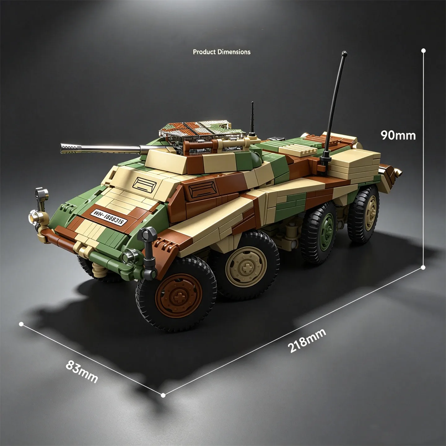Puma Sd.Kfz.234 Wheeled Armored Reconnaissance Vehicle Building Block Model Kit 8x8 Combat Vehicle Toy
