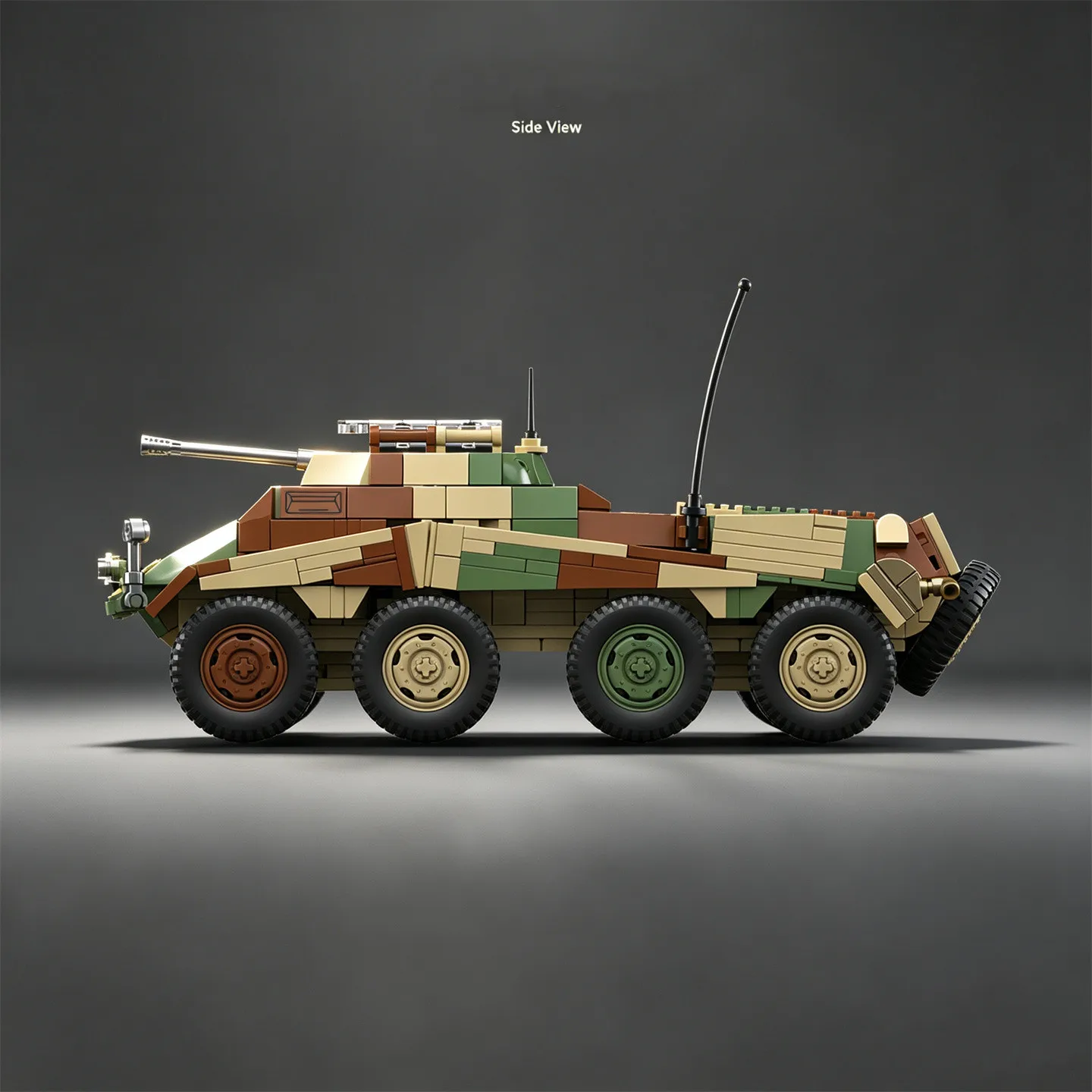 Puma Sd.Kfz.234 Wheeled Armored Reconnaissance Vehicle Building Block Model Kit 8x8 Combat Vehicle Toy