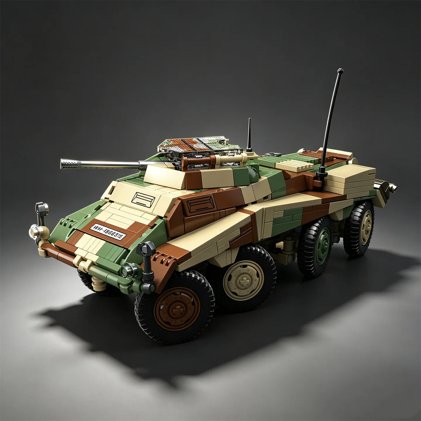Puma Sd.Kfz.234 Wheeled Armored Reconnaissance Vehicle Building Block Model Kit 8x8 Combat Vehicle Toy