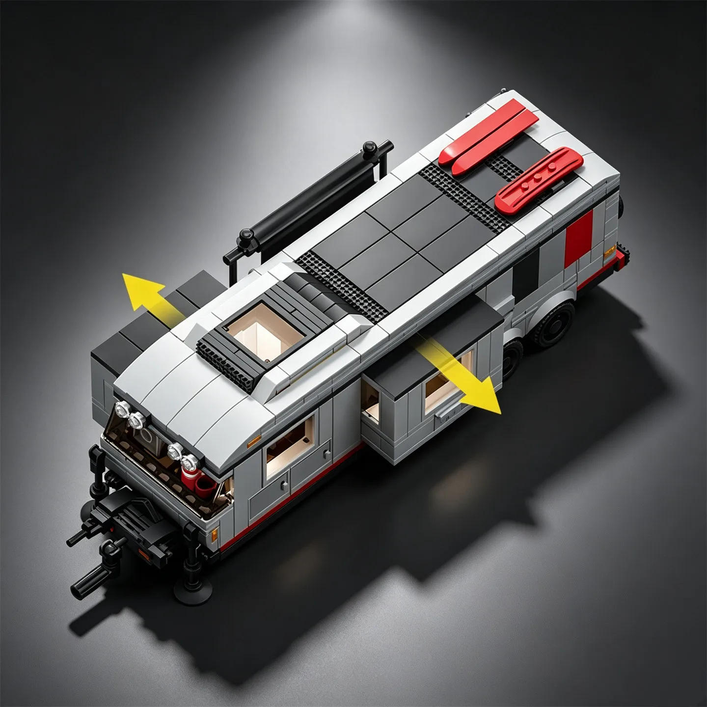 MOC City Series RS6 Ski Edition Towing Set with Caravan & Tow Vehicle – Building Block Toy Model Kit