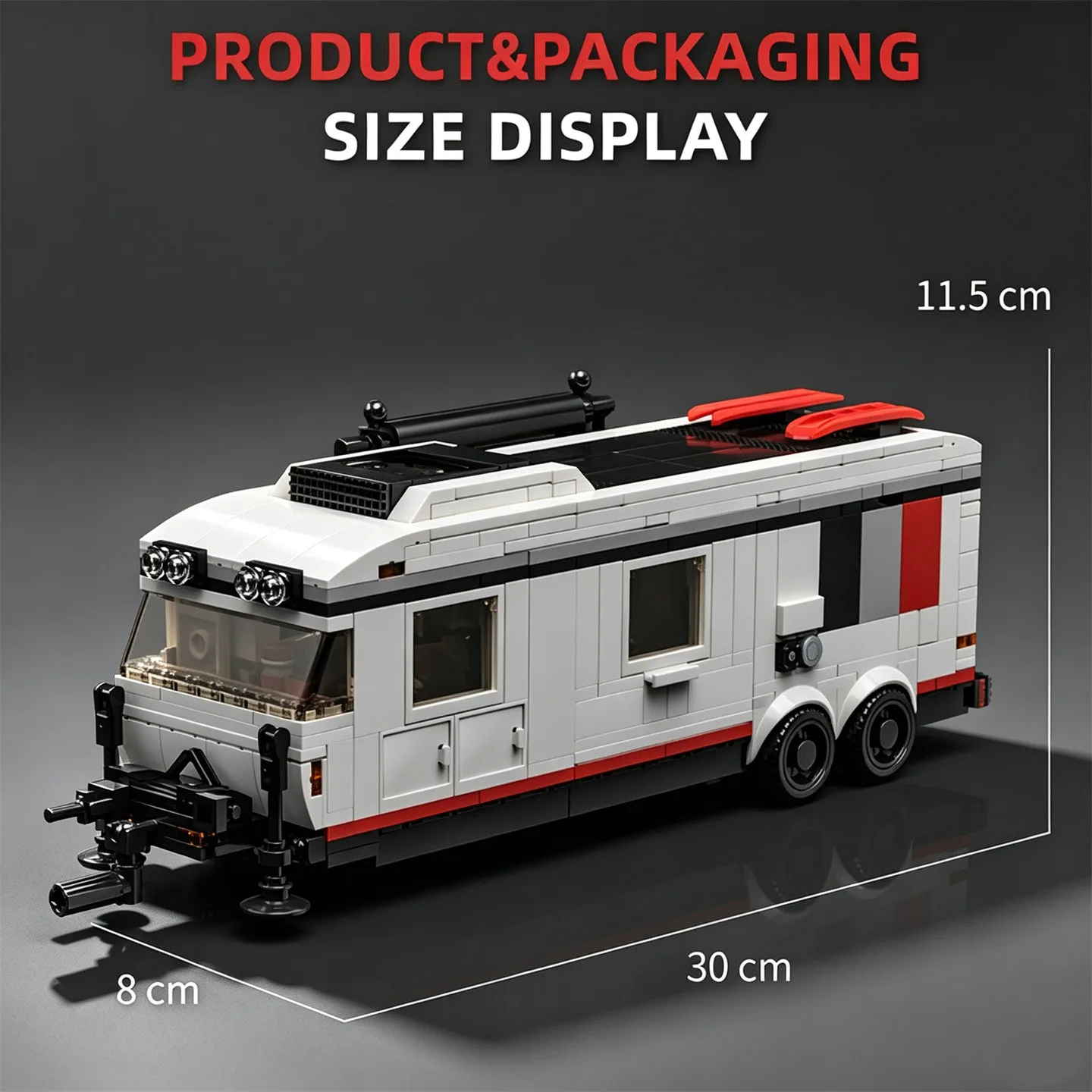 MOC City Series RS6 Ski Edition Towing Set with Caravan & Tow Vehicle – Building Block Toy Model Kit