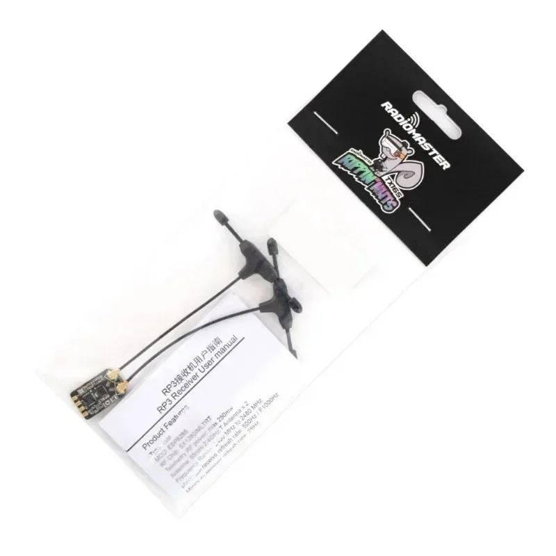 RadioMaster RP3 V2 ExpressLRS Receiver 2.4GHz Dual Antenna Diversity 100mW Telemetry TCXO Long Range CRSF RX for FPV Quadcopters