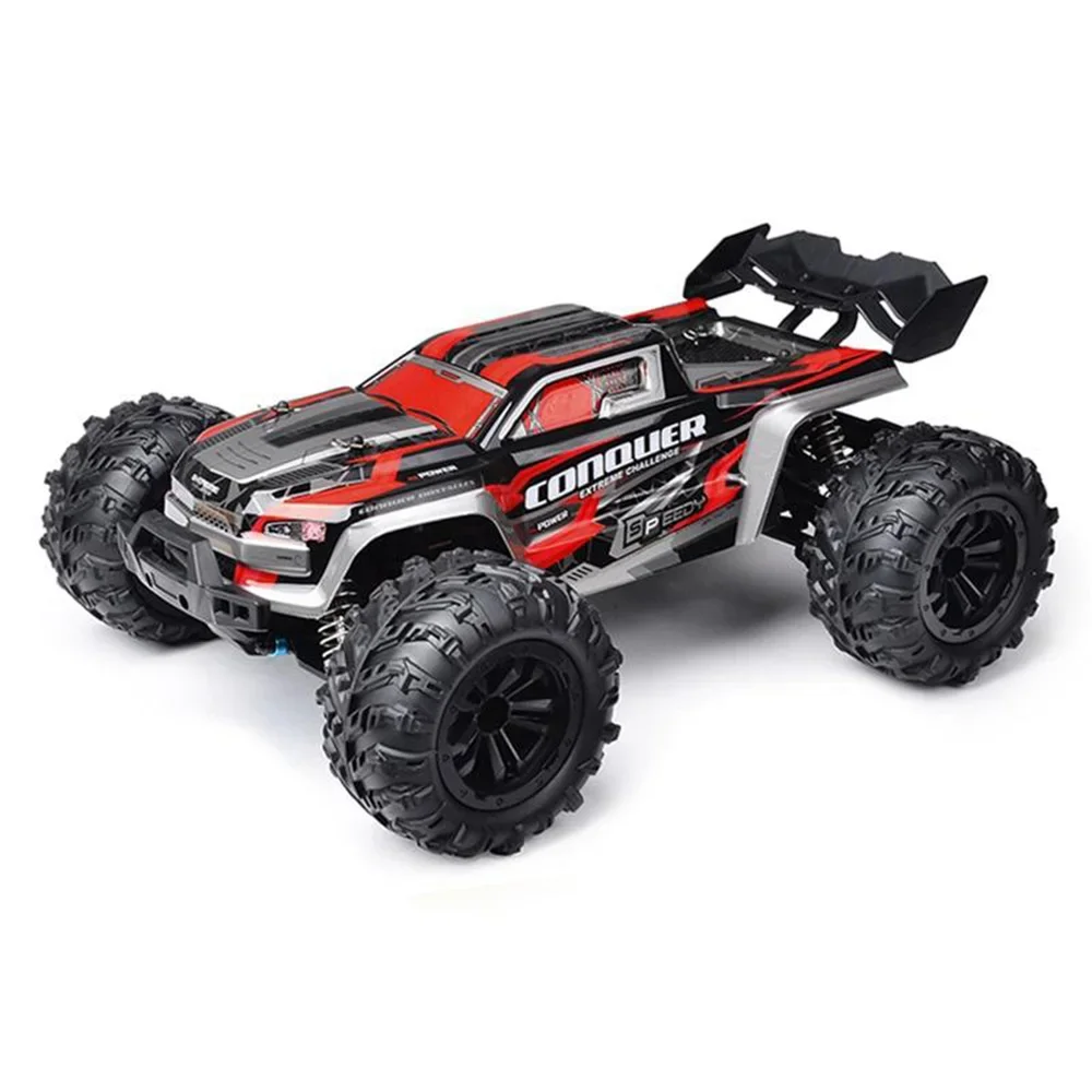 Wltoys Rc Car 1:16 50Km/H High Speed 4Wd Off-Road Monster Truck 2.4Ghz Remote Control Electric Vehicle Rechargeable 7.4V Battery Led Headlights Metal Gears Independent Suspension Hobby Toy for Adults Gift