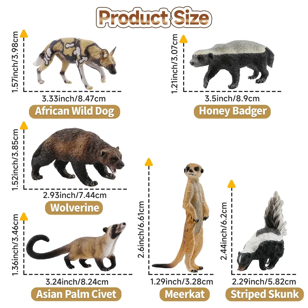 Toymany Simulation Carnivore Wildlife Animal Model Toy Mini Figures Dolls Action Figurines Toys Children Gift Cake Decoration