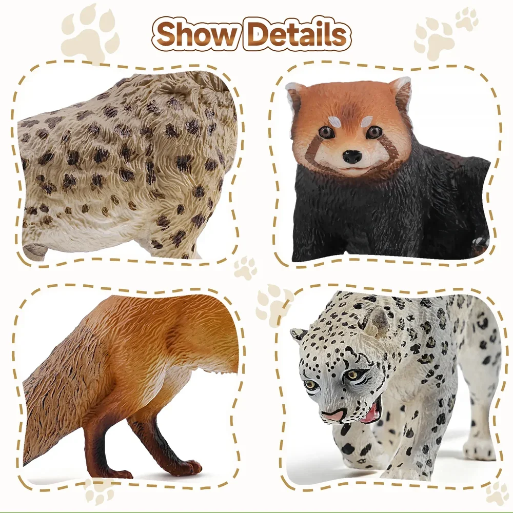 Toymany Simulation Carnivore Wildlife Animal Model Toy Mini Figures Dolls Action Figurines Toys Children Gift Cake Decoration