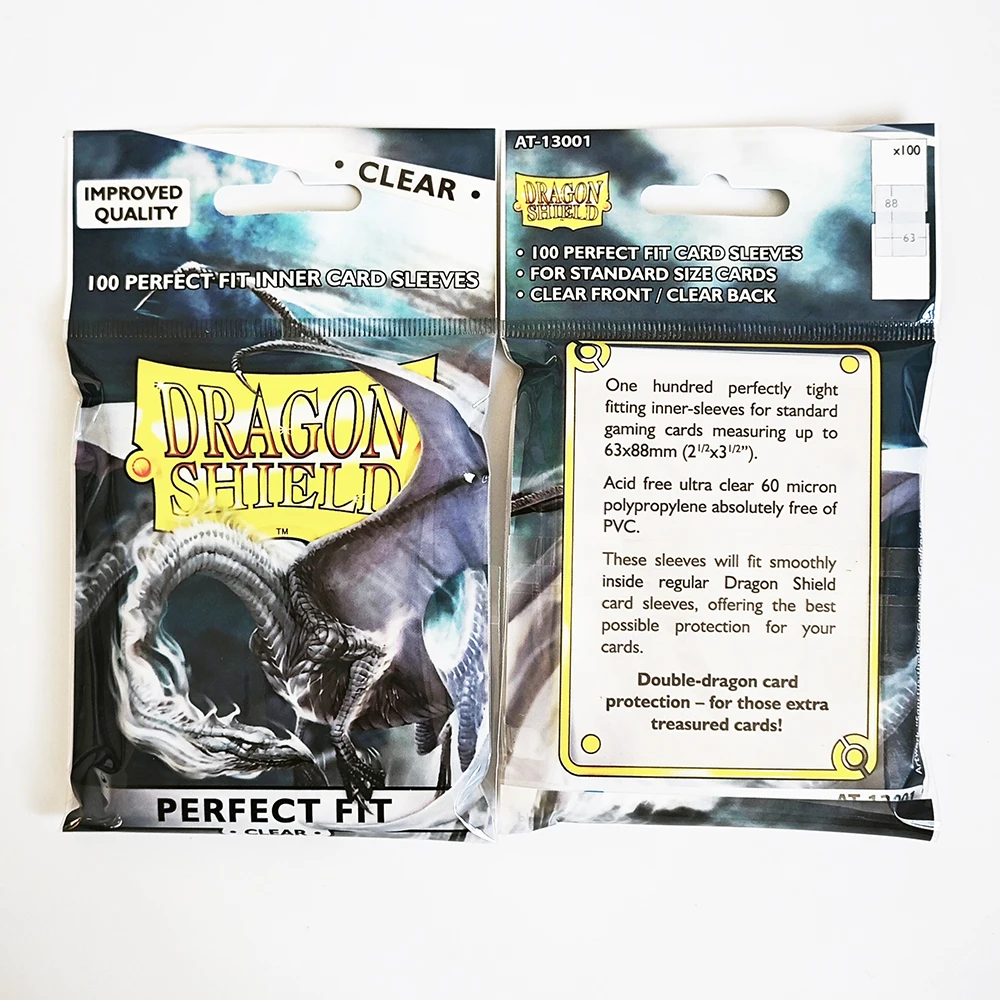 Dragon Shield Inner Sleeves Clear Standard Size 1000ct Card Protectors Individual Pack for Tabletop Games