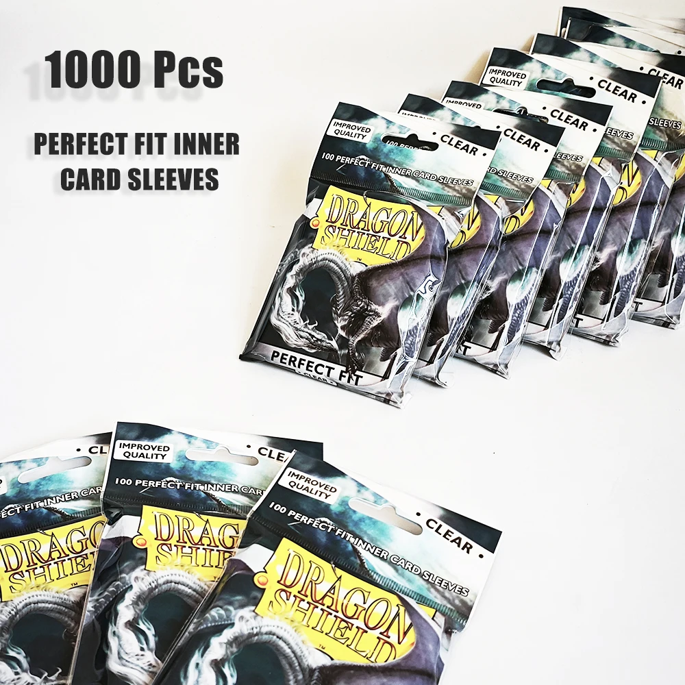 Dragon Shield Inner Sleeves Clear Standard Size 1000ct Card Protectors Individual Pack for Tabletop Games