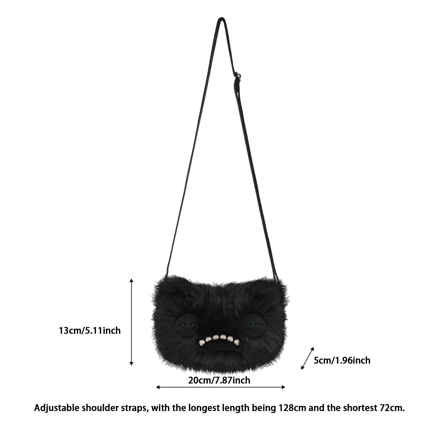 Original Fuggler Ugly Teeth Monster Plush Toys Shoulder Bag Fuggler Wide Eyed Weirdo McStinkles Cat Peluche Crossbody Bag Gifts