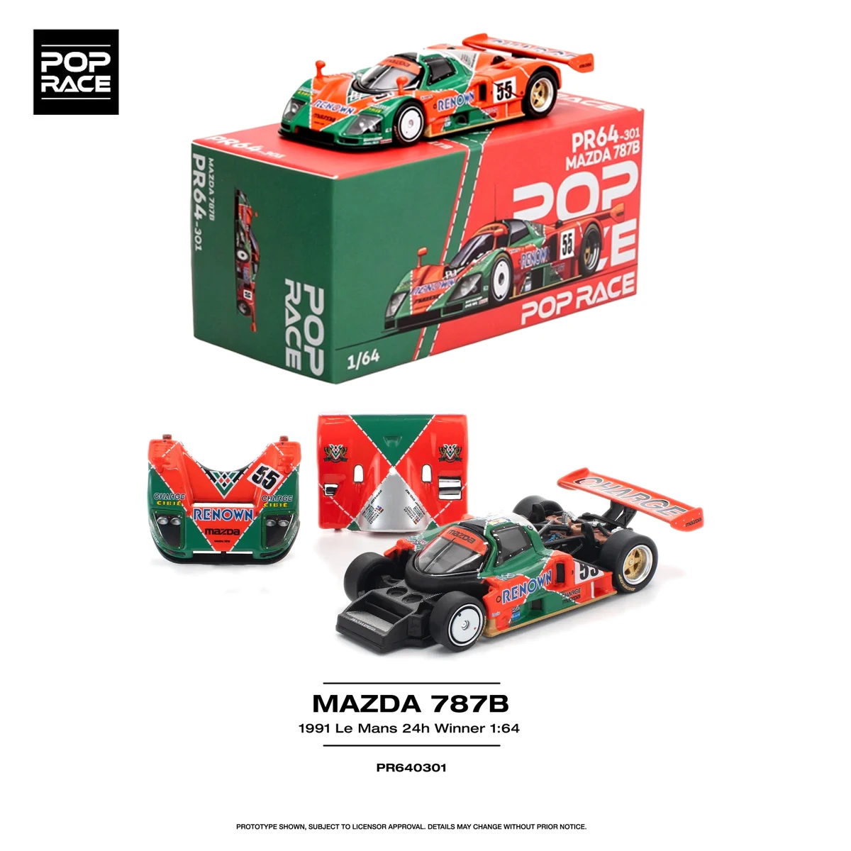 in Stock 1:64 MotorHelix/BMC/Pop Race/MiniGT Mazda 787B #55 Renown 1991 Le Mans 24H Winner Full Collection Diecast Model Car