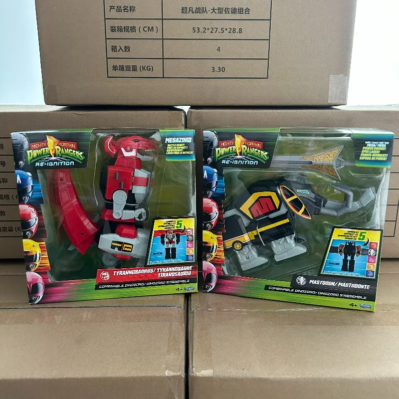 Playmates Mighty Morphin Power Rangers Re-Ignition Combinable Dinozord Tiger Triceratops Pterodactyl Doll Toys Gifts