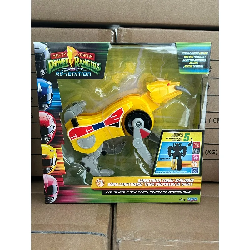 Playmates Mighty Morphin Power Rangers Re-Ignition Combinable Dinozord Tiger Triceratops Pterodactyl Doll Toys Gifts