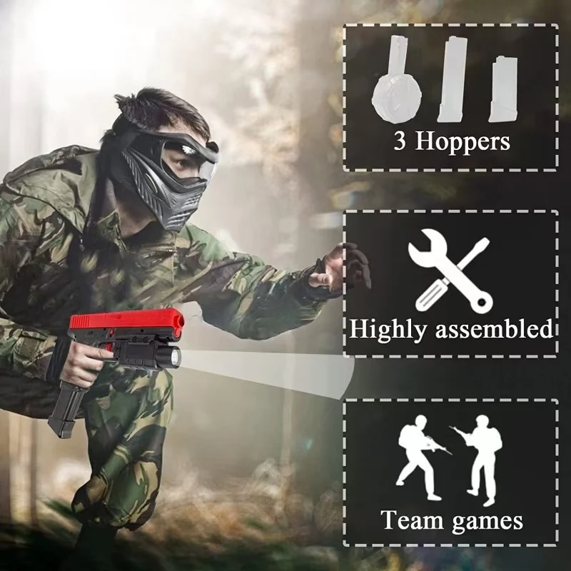 Automatic Shooting Airsoft Pistol Toy Gun Hydrogel Electric Paintball Gun for Adults Boys Outdoor Cs Shooting Gamehoot