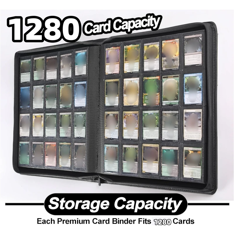 Premium 20 Pocket Card Binder –1280 Collection Binder Folder Card Album Card Holder Fit for TCG & Sports Cards. Collector's Drea