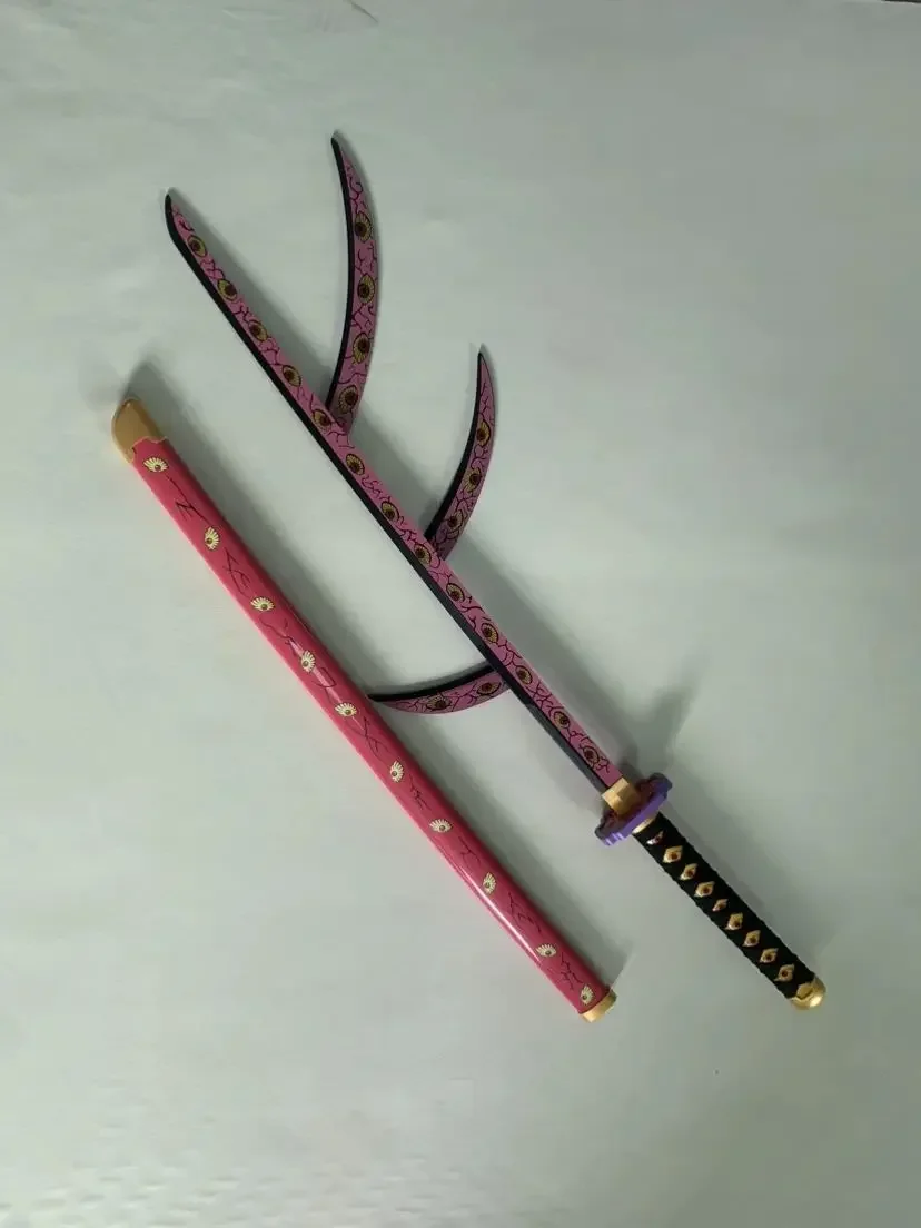 104cm Demon Slayer Kokushibo Katana Anime Kimetsu No Yaiba Cosplay Prop Ninja Real Size Japanese Katana Samurai Sword Wood Toy