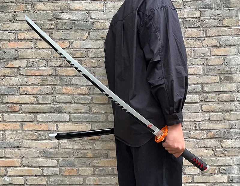 40inch Demon Slayer Katana Anime Kimetsu No Yaiba Cosplay Prop Wood Sword Real Size Japanese Katana Original Samurai Sabre Gift