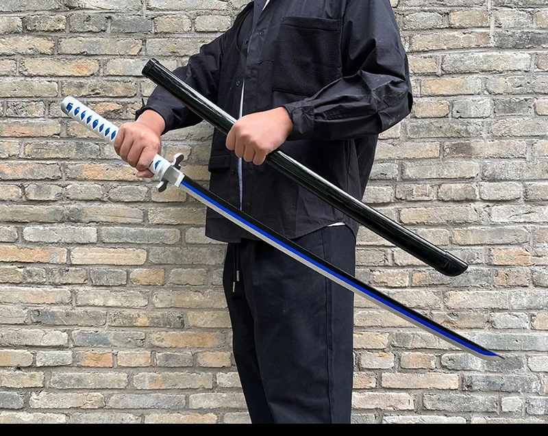40inch Demon Slayer Katana Anime Kimetsu No Yaiba Cosplay Prop Wood Sword Real Size Japanese Katana Original Samurai Sabre Gift