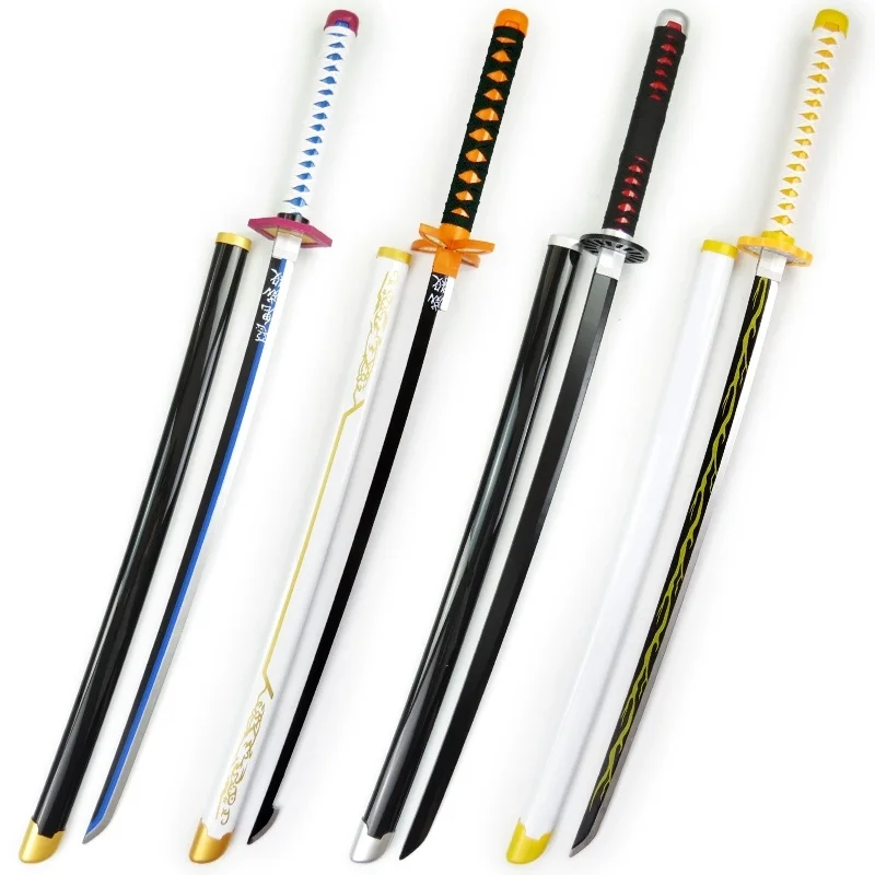 40inch Demon Slayer Katana Anime Kimetsu No Yaiba Cosplay Prop Wood Sword Real Size Japanese Katana Original Samurai Sabre Gift