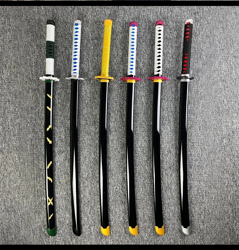 40inch Demon Slayer Katana Anime Kimetsu No Yaiba Cosplay Prop Wood Sword Real Size Japanese Katana Original Samurai Sabre Gift