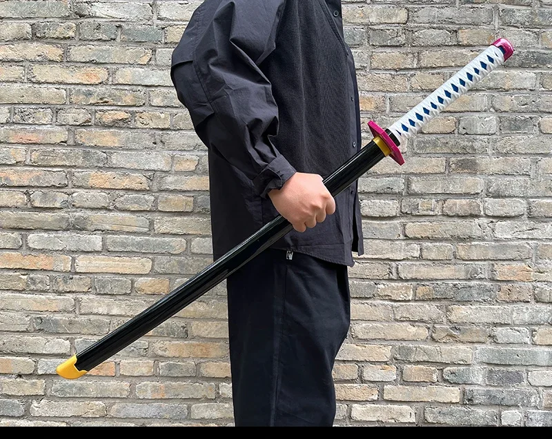 40inch Demon Slayer Katana Anime Kimetsu No Yaiba Cosplay Prop Wood Sword Real Size Japanese Katana Original Samurai Sabre Gift